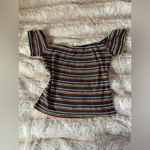 Urban Outfitters multicolor striped off the shoulder top